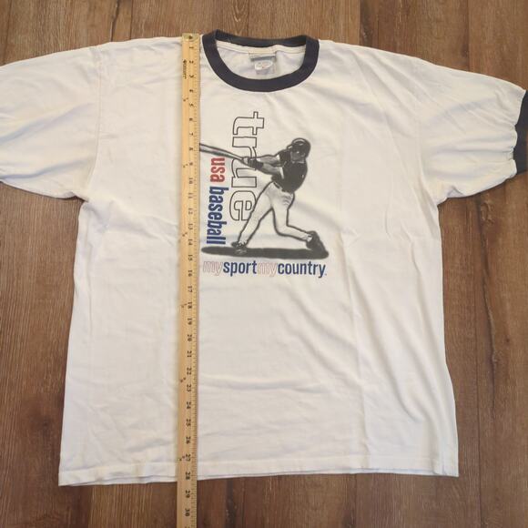 VTG Walt Disney World True USA Baseball Adult XL Ringer Shirt 90s Epcot Country - Picture 5 of 10